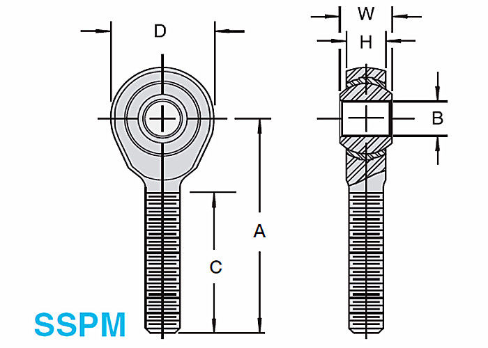 Extremidades de Rod esféricas de aço inoxidável do rolamento, extremidades de Rod métricas da junção de bola de SSPM/SSPF