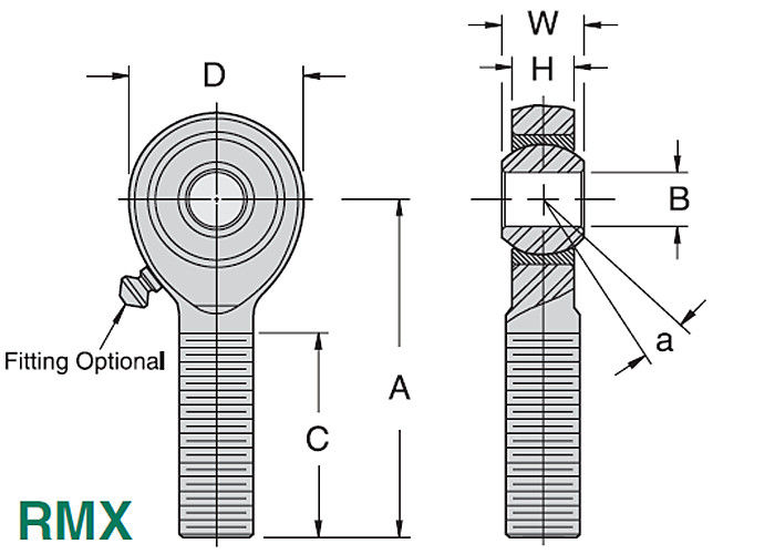 RMX/RMX - as extremidades de Rod resistentes da precisão de T, PTFE alinhado rosquearam extremidades de Rod contínuas