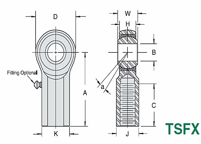 Extremidades de Rod de aço inoxidável da precisão de TSMX/TSFX com calor - corpo de aço tratado de liga