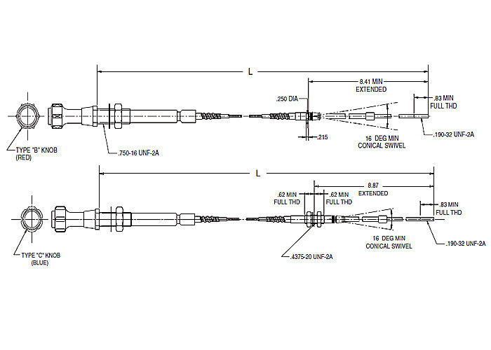 Série rosqueada do suporte/passo 565 - 550 da cabeça de cabo do controle do deslocamento de engrenagem da cabeça da montagem