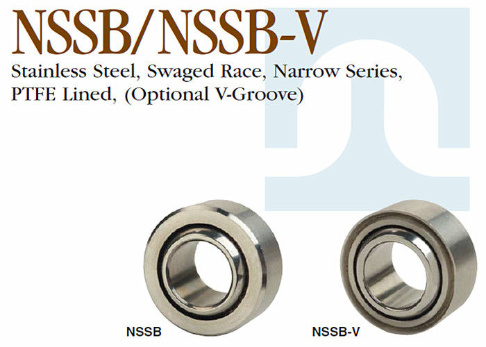 NSSB - V série estampada do estreito da raça do material de aço inoxidável esférico do rolamento de esferas