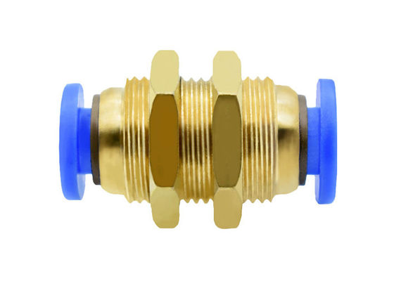 PM Directo Pneumático Um Toque Parede União Air Fitting Push Quick Connect Tube