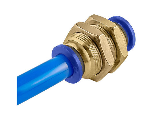 PM Directo Pneumático Um Toque Parede União Air Fitting Push Quick Connect Tube