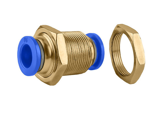 PM Directo Pneumático Um Toque Parede União Air Fitting Push Quick Connect Tube