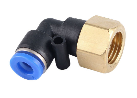 Série PLF Push Connect Air Fittings 90 graus tubo pneumático macho cotovelo 1/4" NPT fio