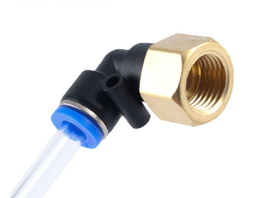 Série PLF Push Connect Air Fittings 90 graus tubo pneumático macho cotovelo 1/4" NPT fio