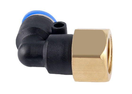 Série PLF Push Connect Air Fittings 90 graus tubo pneumático macho cotovelo 1/4" NPT fio