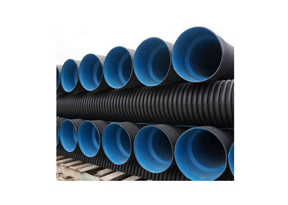 SN8 Tubo de esgoto enterrado Tubo de esgoto de polietileno HDPE de parede dupla