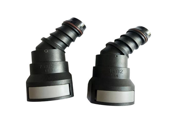 EPDM Combustível Líquido Plástico Conectores Rápidos 15.82mm 45 Graus