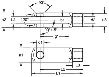 TXLC Série Clevis Pin roscado, aço carbono zincado pequenos clevis pins