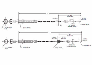 Mistura 565 - 550 Série de engrenagens Cable de controlo de mudança de engrenagem Push Pull Control Head