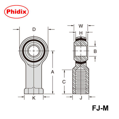 Parafusos de esferas de linha métrica da série MMJ-M/FJ-M. Pista de nylon auto-lubrificante com bola revestida de níquel e revestimento de dicromato amarelo.Projeto resistente à corrosão/desgaste para robótica e máquinas