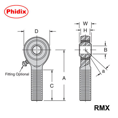 RMX/RMX-T série PTFE revestido de duração extremidades de vara High Carga Capacidade para aplicações industriais e de corrida