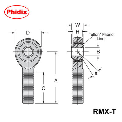 RMX/RMX-T série PTFE revestido de duração extremidades de vara High Carga Capacidade para aplicações industriais e de corrida