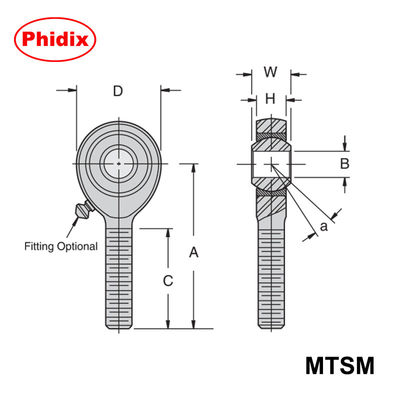 MTSM/Série MTSF Metal-a-Metal Rod Ends ∙ High-Load Precision Bearings para aplicações industriais