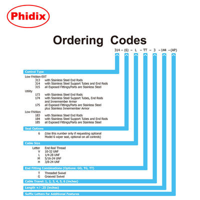 Cable de controle mecânico de aço inoxidável Push Pull Gear Shift