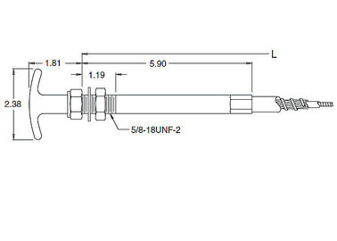 Cabeças de controle de fecho de torção Acessórios de extremidade de cabo Push Pull Control Handle 100lb Carga máxima