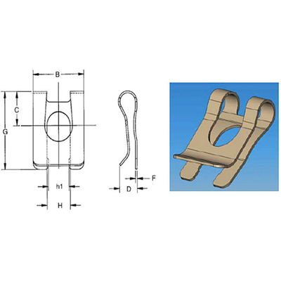 Fixações de segurança de pinos Clevis de aço inoxidável revestido com zinco para gramado / jardim