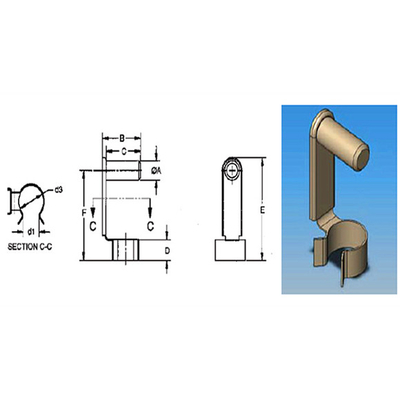 Fixações de segurança de pinos Clevis de aço inoxidável revestido com zinco para gramado / jardim